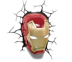 Iron Man maske 3D væglampe